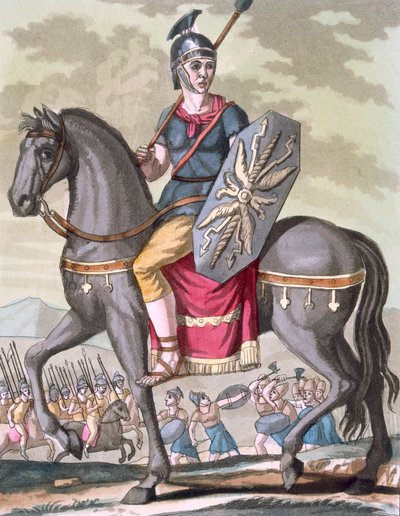 Roman cavalryman of the state army, illustration from 